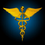 d medical logo on a colour background