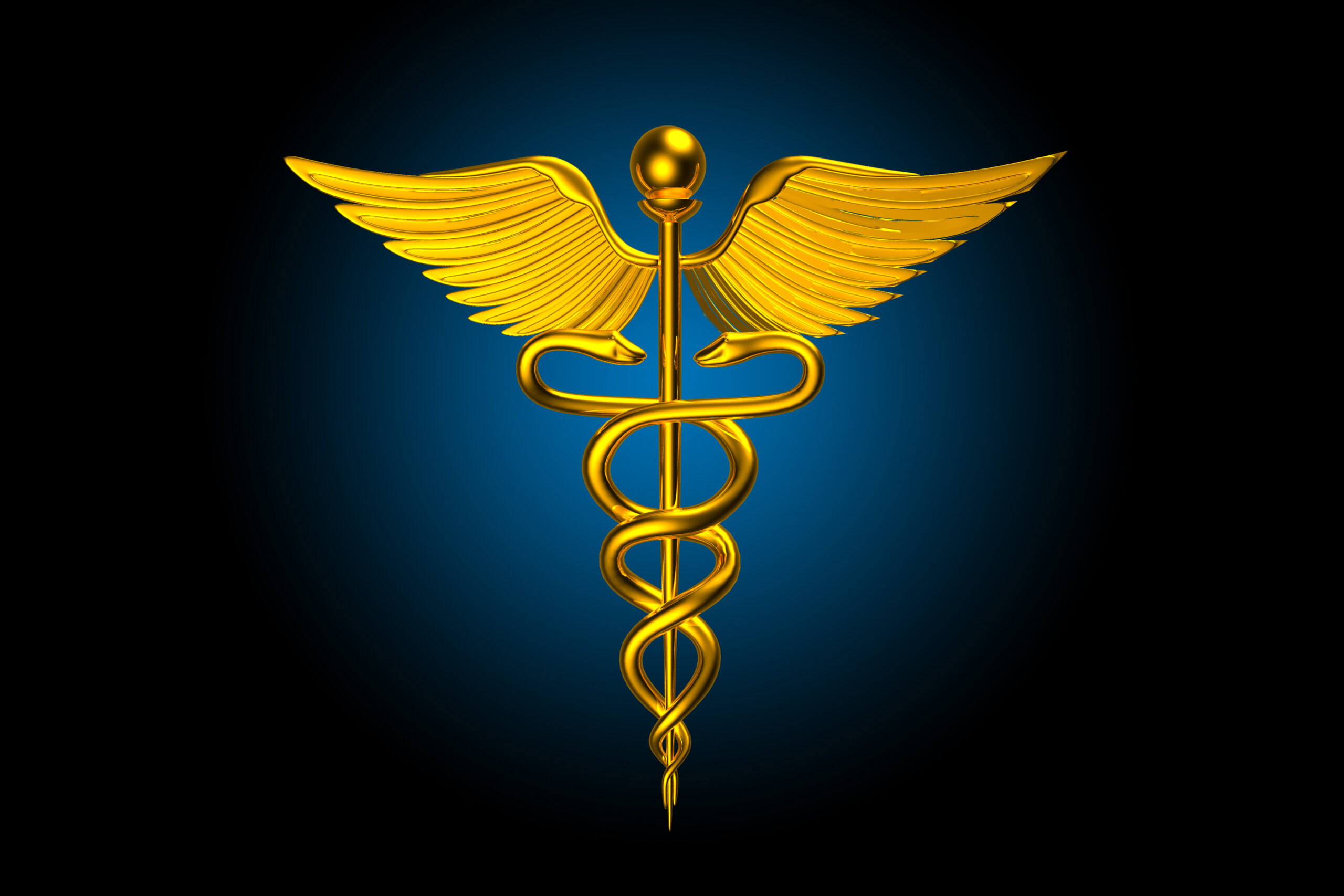 d medical logo on a colour background