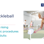 Seniors playing pickleball