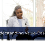 Woman in her thirties visiting her female doctor during a value-based care office visit.